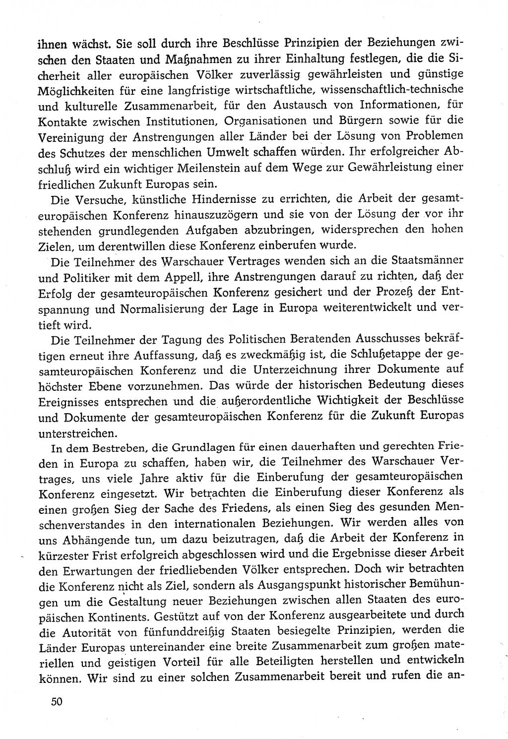 Dokumente der Sozialistischen Einheitspartei Deutschlands (SED) [Deutsche Demokratische Republik (DDR)] 1974-1975, Seite 50 (Dok. SED DDR 1978, Bd. ⅩⅤ, S. 50)