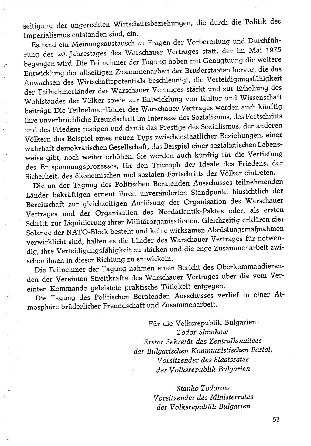 Dokumente der Sozialistischen Einheitspartei Deutschlands (SED) [Deutsche Demokratische Republik (DDR)] 1974-1975, Seite 53 (Dok. SED DDR 1978, Bd. ⅩⅤ, S. 53)