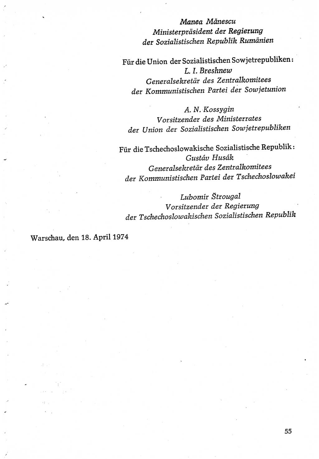 Dokumente der Sozialistischen Einheitspartei Deutschlands (SED) [Deutsche Demokratische Republik (DDR)] 1974-1975, Seite 55 (Dok. SED DDR 1978, Bd. ⅩⅤ, S. 55)