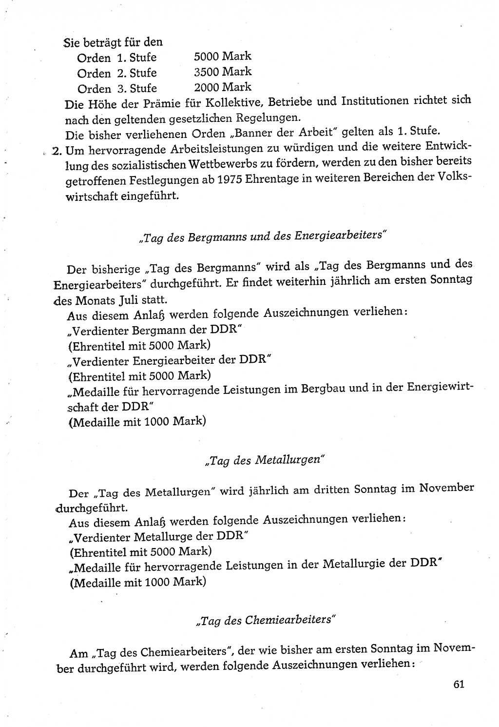 Dokumente der Sozialistischen Einheitspartei Deutschlands (SED) [Deutsche Demokratische Republik (DDR)] 1974-1975, Seite 61 (Dok. SED DDR 1978, Bd. ⅩⅤ, S. 61)