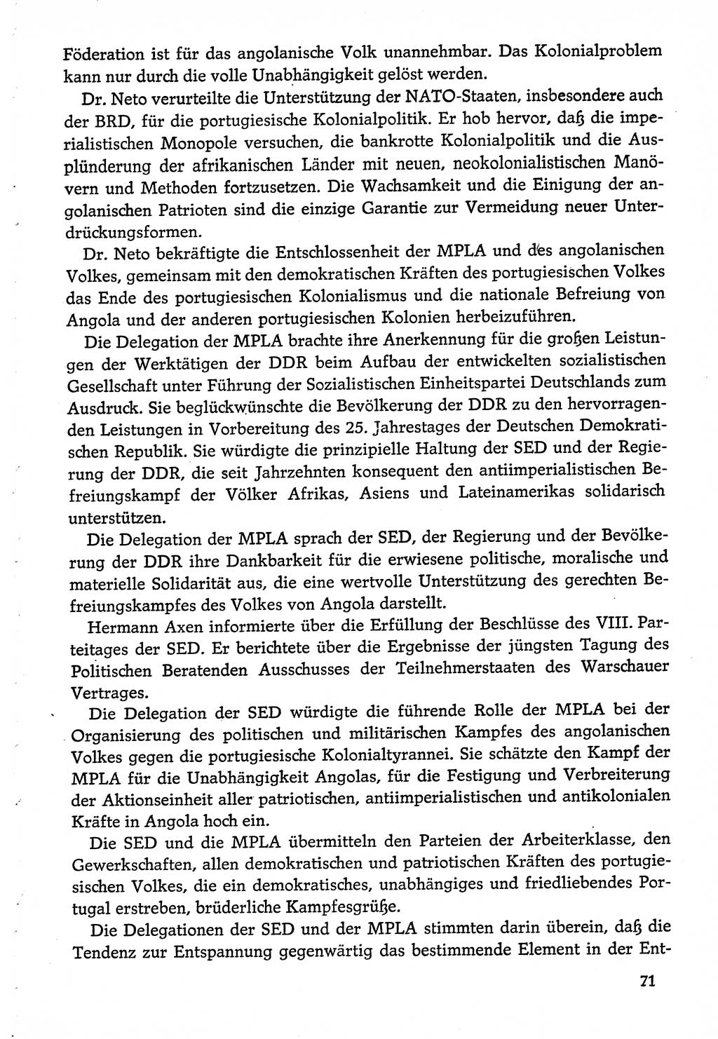 Dokumente der Sozialistischen Einheitspartei Deutschlands (SED) [Deutsche Demokratische Republik (DDR)] 1974-1975, Seite 71 (Dok. SED DDR 1978, Bd. ⅩⅤ, S. 71)