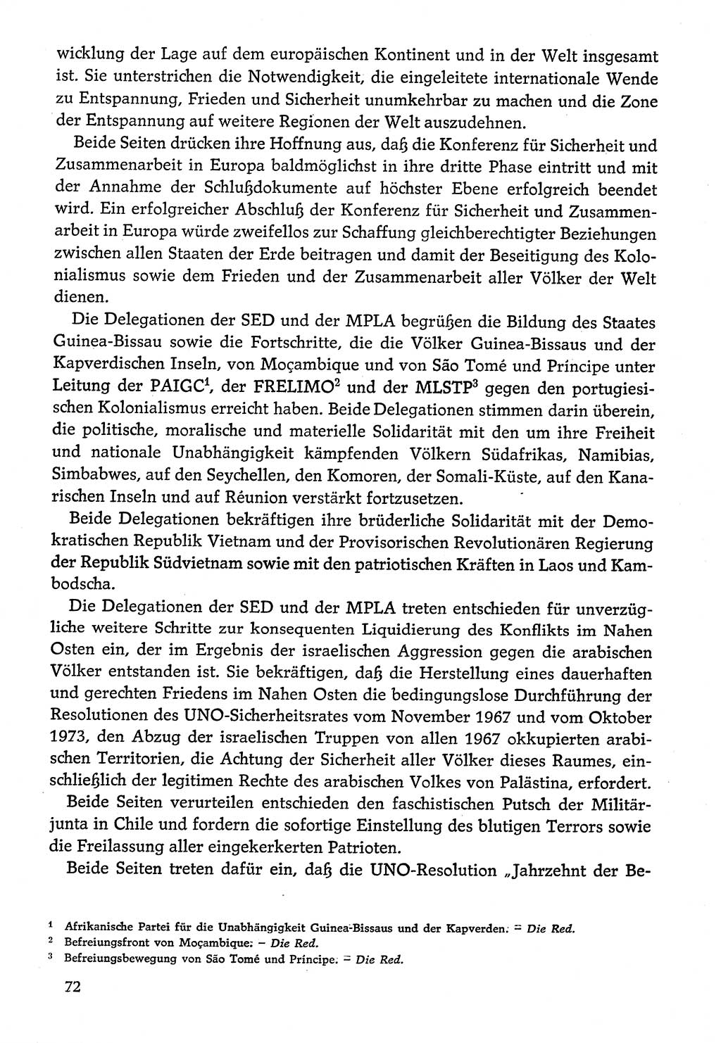 Dokumente der Sozialistischen Einheitspartei Deutschlands (SED) [Deutsche Demokratische Republik (DDR)] 1974-1975, Seite 72 (Dok. SED DDR 1978, Bd. ⅩⅤ, S. 72)