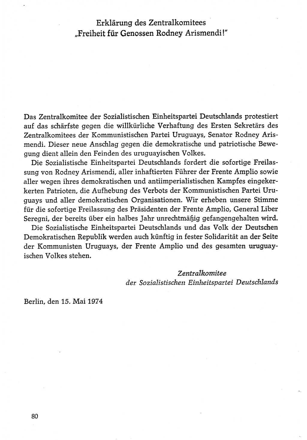 Dokumente der Sozialistischen Einheitspartei Deutschlands (SED) [Deutsche Demokratische Republik (DDR)] 1974-1975, Seite 80 (Dok. SED DDR 1978, Bd. ⅩⅤ, S. 80)