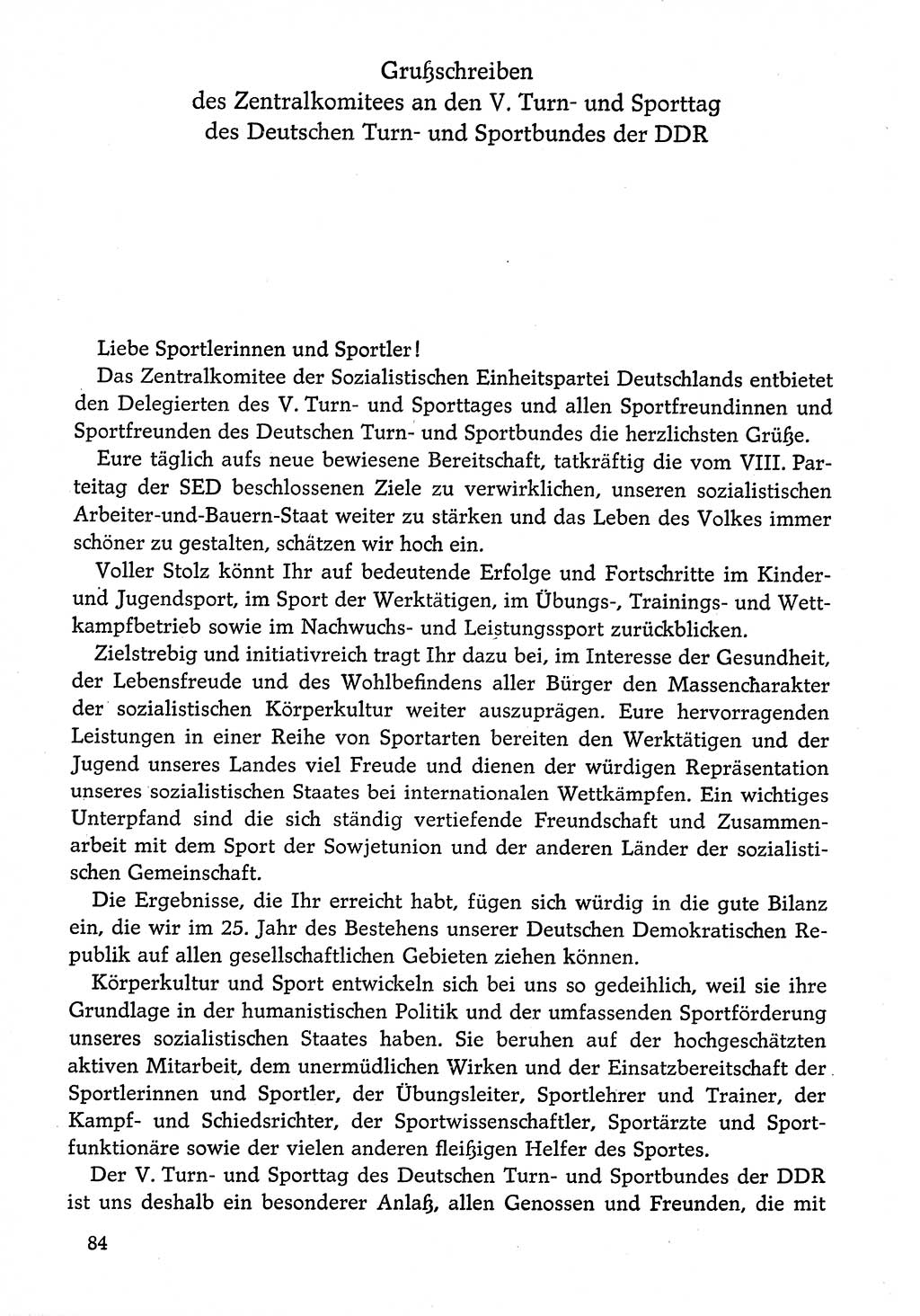 Dokumente der Sozialistischen Einheitspartei Deutschlands (SED) [Deutsche Demokratische Republik (DDR)] 1974-1975, Seite 84 (Dok. SED DDR 1978, Bd. ⅩⅤ, S. 84)