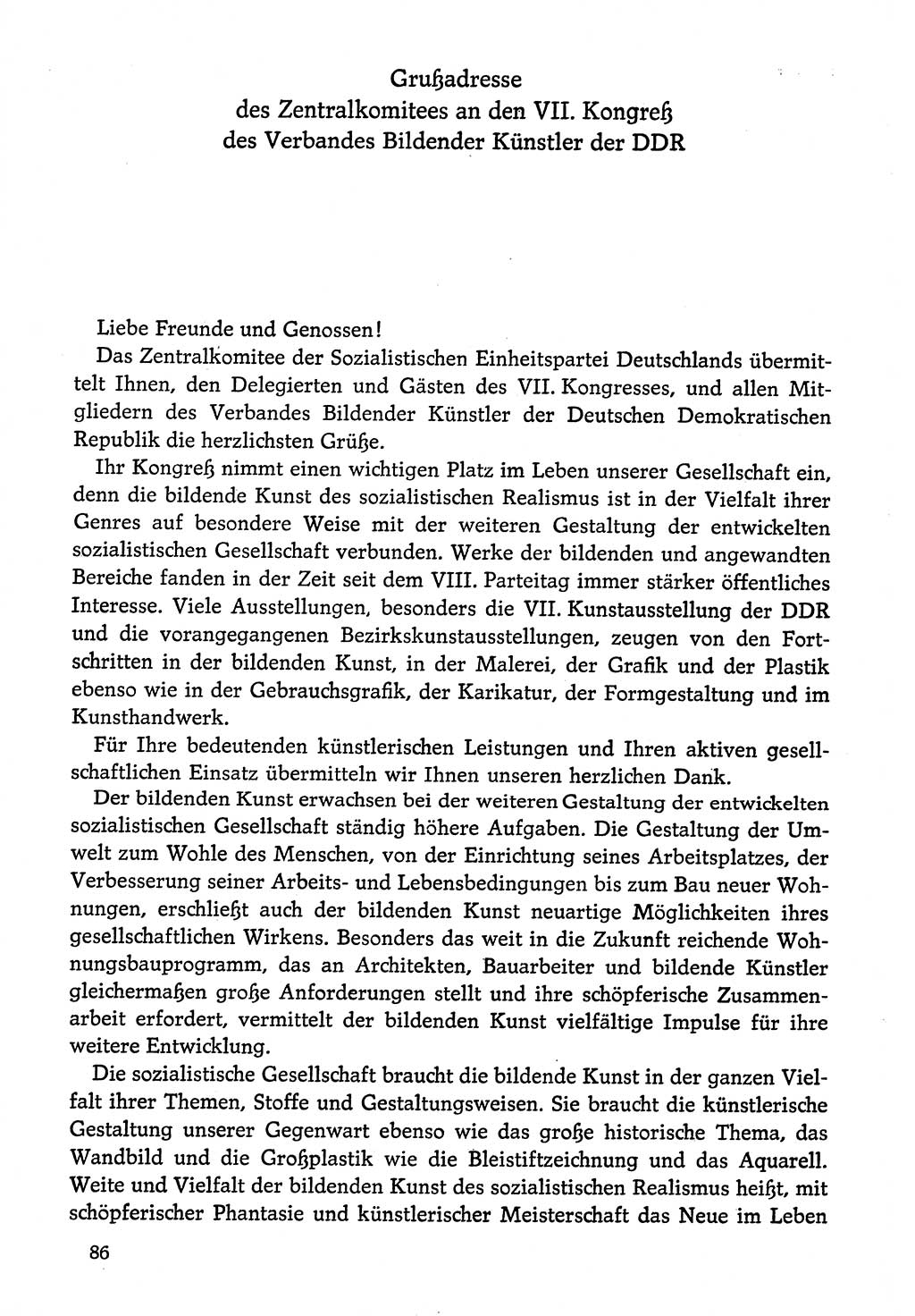 Dokumente der Sozialistischen Einheitspartei Deutschlands (SED) [Deutsche Demokratische Republik (DDR)] 1974-1975, Seite 86 (Dok. SED DDR 1978, Bd. ⅩⅤ, S. 86)