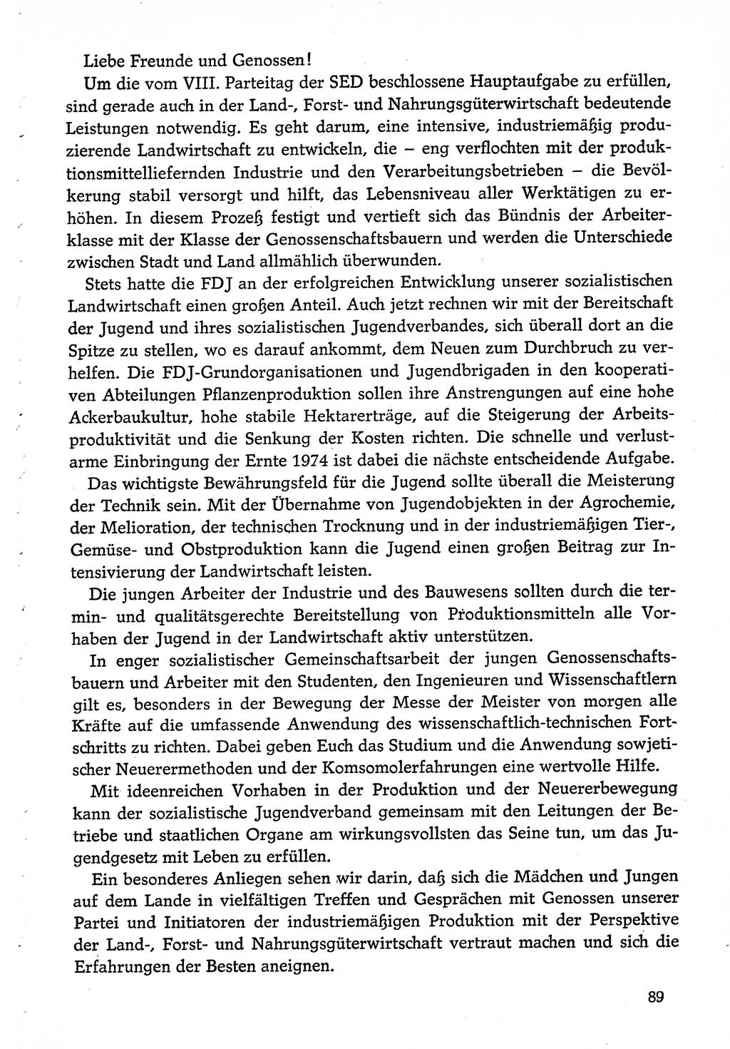 Dokumente der Sozialistischen Einheitspartei Deutschlands (SED) [Deutsche Demokratische Republik (DDR)] 1974-1975, Seite 89 (Dok. SED DDR 1978, Bd. ⅩⅤ, S. 89)