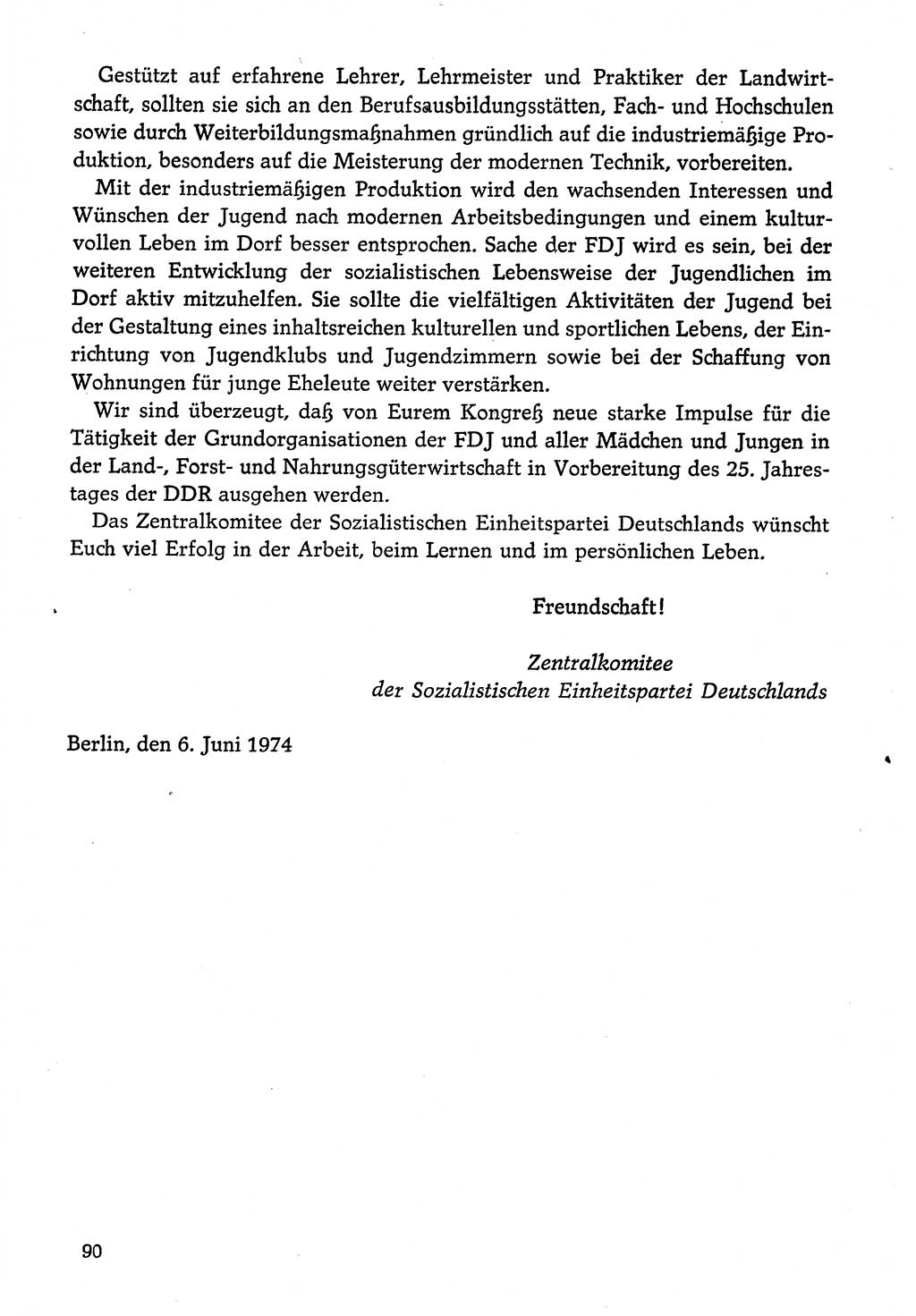 Dokumente der Sozialistischen Einheitspartei Deutschlands (SED) [Deutsche Demokratische Republik (DDR)] 1974-1975, Seite 90 (Dok. SED DDR 1978, Bd. ⅩⅤ, S. 90)