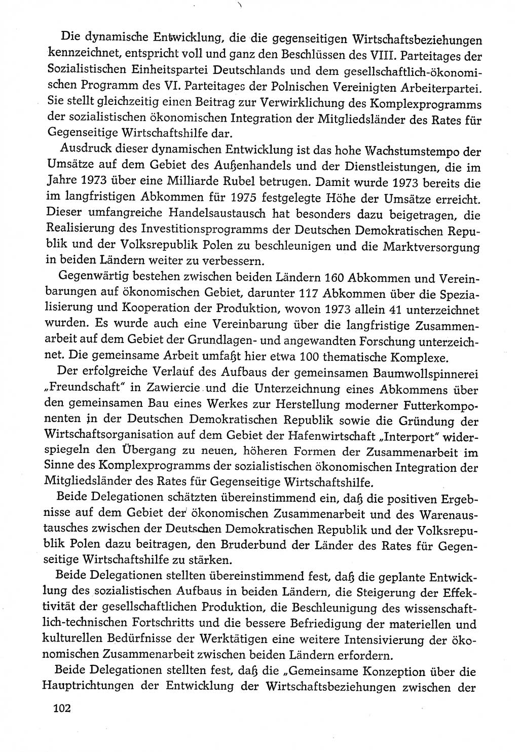 Dokumente der Sozialistischen Einheitspartei Deutschlands (SED) [Deutsche Demokratische Republik (DDR)] 1974-1975, Seite 102 (Dok. SED DDR 1978, Bd. ⅩⅤ, S. 102)