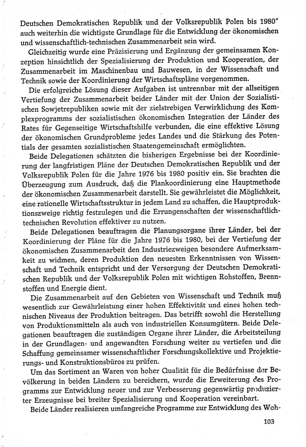 Dokumente der Sozialistischen Einheitspartei Deutschlands (SED) [Deutsche Demokratische Republik (DDR)] 1974-1975, Seite 103 (Dok. SED DDR 1978, Bd. ⅩⅤ, S. 103)