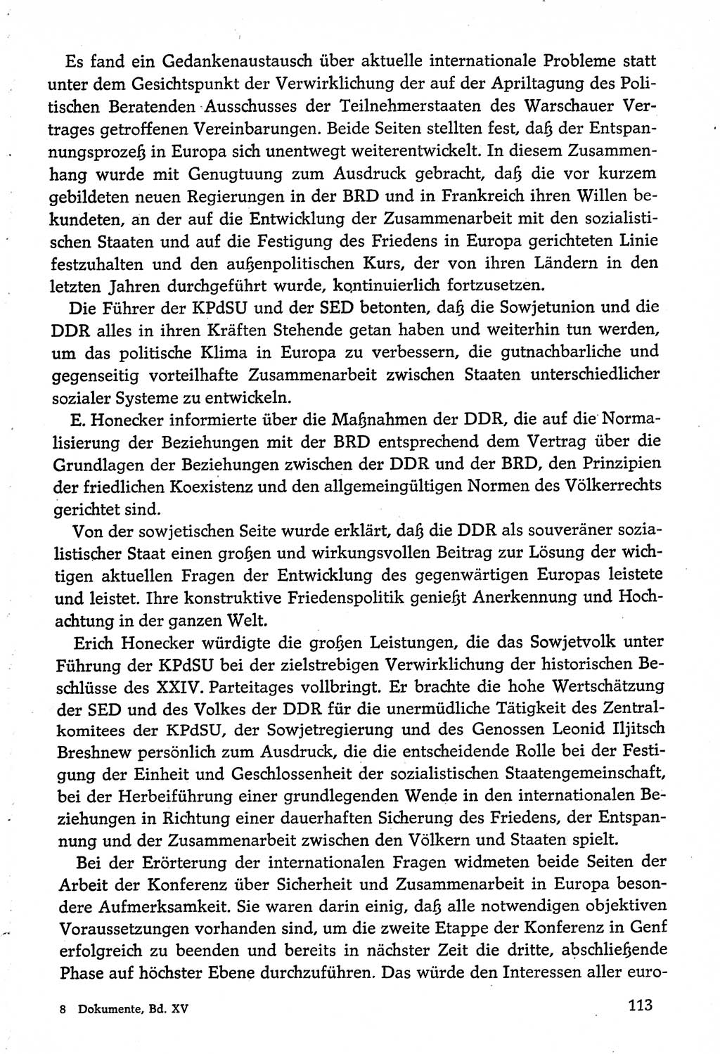 Dokumente der Sozialistischen Einheitspartei Deutschlands (SED) [Deutsche Demokratische Republik (DDR)] 1974-1975, Seite 113 (Dok. SED DDR 1978, Bd. ⅩⅤ, S. 113)