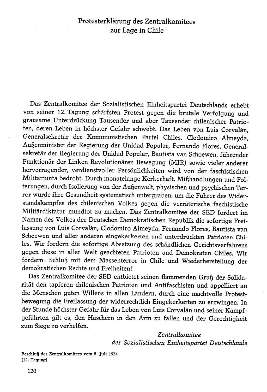 Dokumente der Sozialistischen Einheitspartei Deutschlands (SED) [Deutsche Demokratische Republik (DDR)] 1974-1975, Seite 120 (Dok. SED DDR 1978, Bd. ⅩⅤ, S. 120)