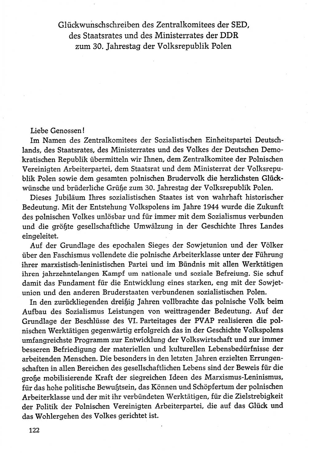Dokumente der Sozialistischen Einheitspartei Deutschlands (SED) [Deutsche Demokratische Republik (DDR)] 1974-1975, Seite 122 (Dok. SED DDR 1978, Bd. ⅩⅤ, S. 122)