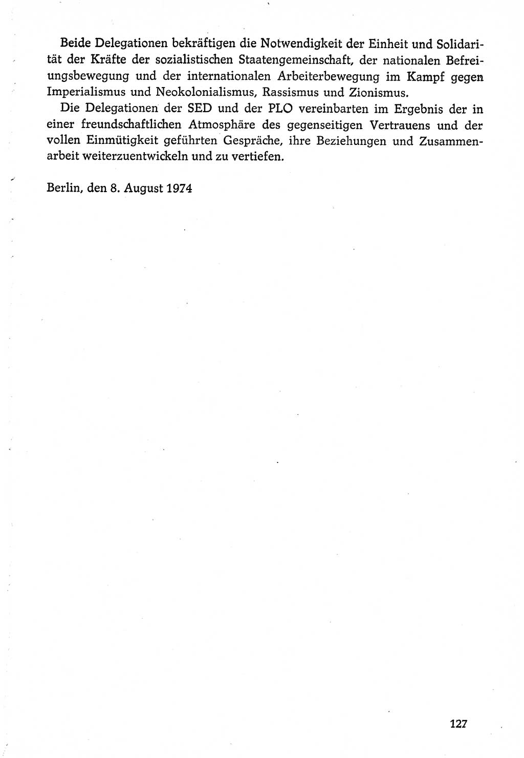 Dokumente der Sozialistischen Einheitspartei Deutschlands (SED) [Deutsche Demokratische Republik (DDR)] 1974-1975, Seite 127 (Dok. SED DDR 1978, Bd. ⅩⅤ, S. 127)