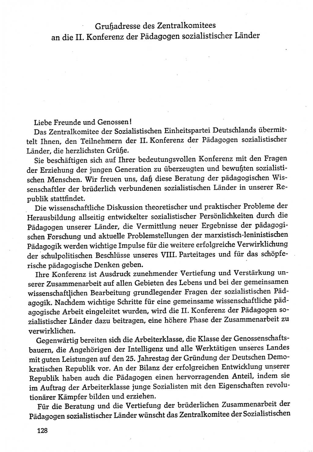 Dokumente der Sozialistischen Einheitspartei Deutschlands (SED) [Deutsche Demokratische Republik (DDR)] 1974-1975, Seite 128 (Dok. SED DDR 1978, Bd. ⅩⅤ, S. 128)