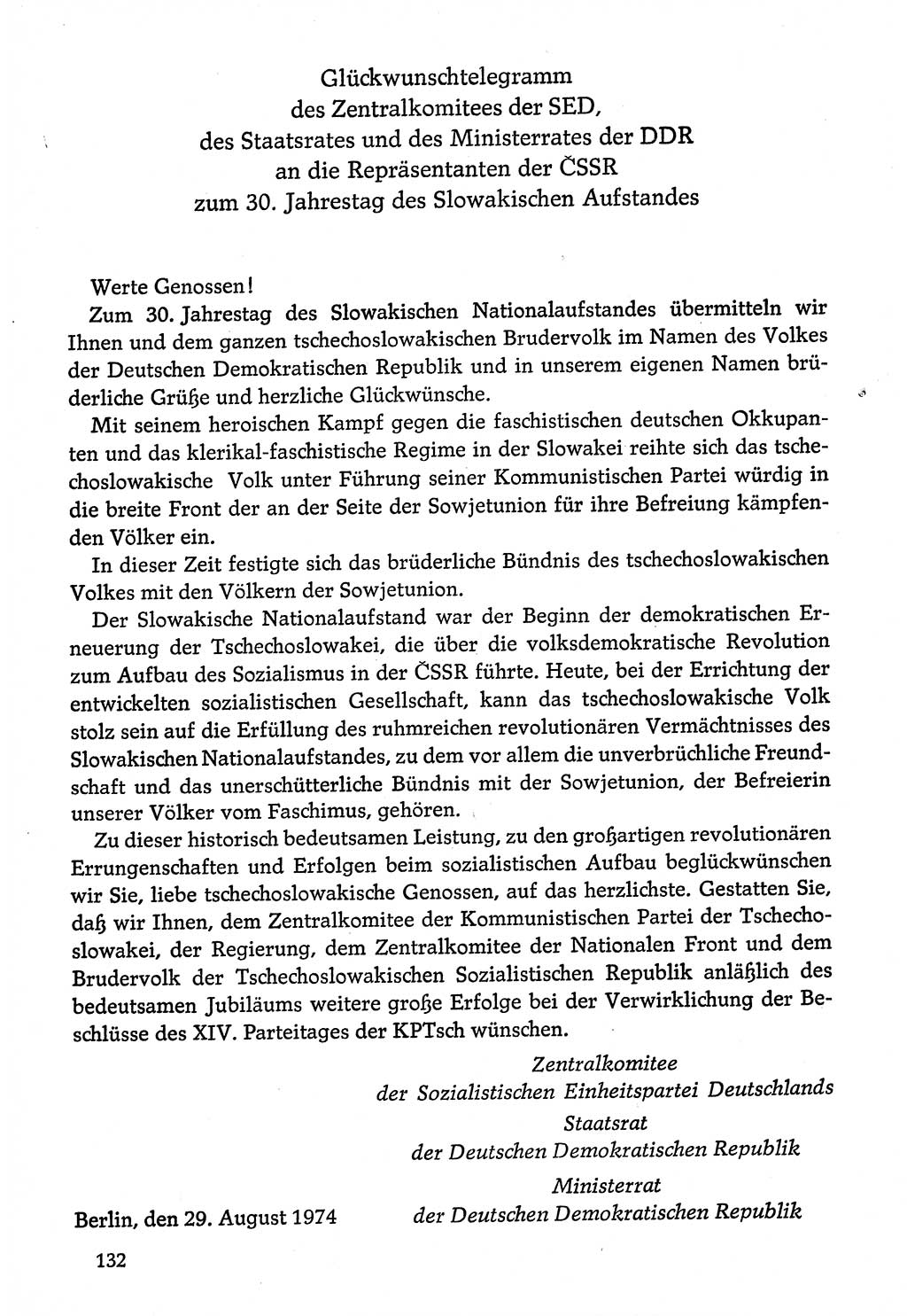 Dokumente der Sozialistischen Einheitspartei Deutschlands (SED) [Deutsche Demokratische Republik (DDR)] 1974-1975, Seite 132 (Dok. SED DDR 1978, Bd. ⅩⅤ, S. 132)