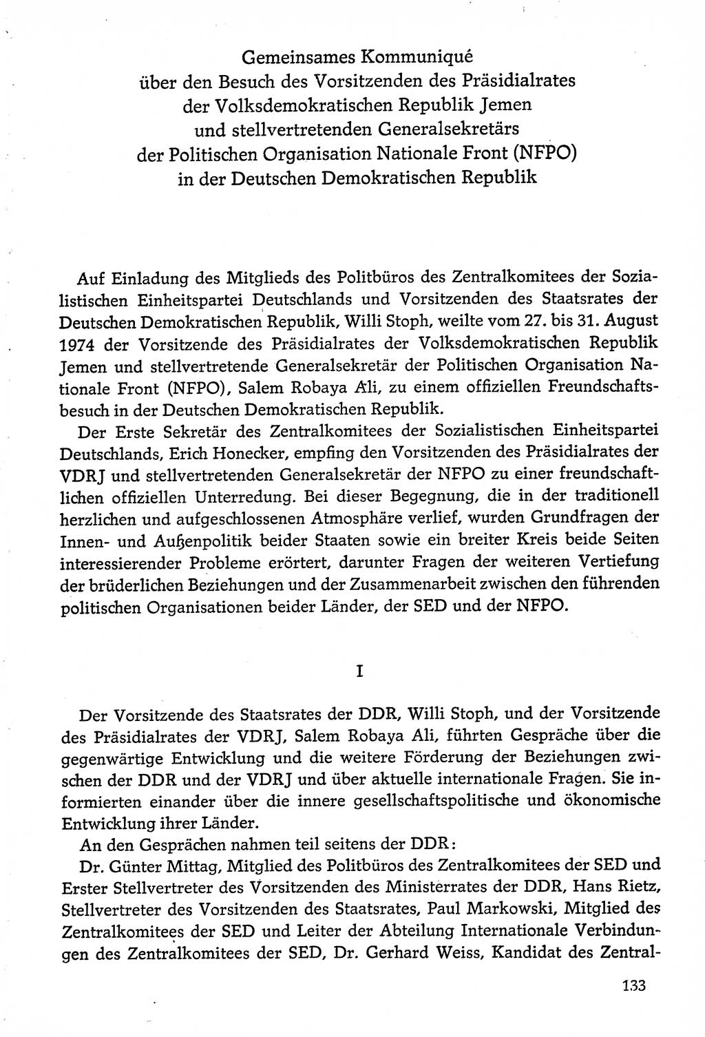 Dokumente der Sozialistischen Einheitspartei Deutschlands (SED) [Deutsche Demokratische Republik (DDR)] 1974-1975, Seite 133 (Dok. SED DDR 1978, Bd. ⅩⅤ, S. 133)