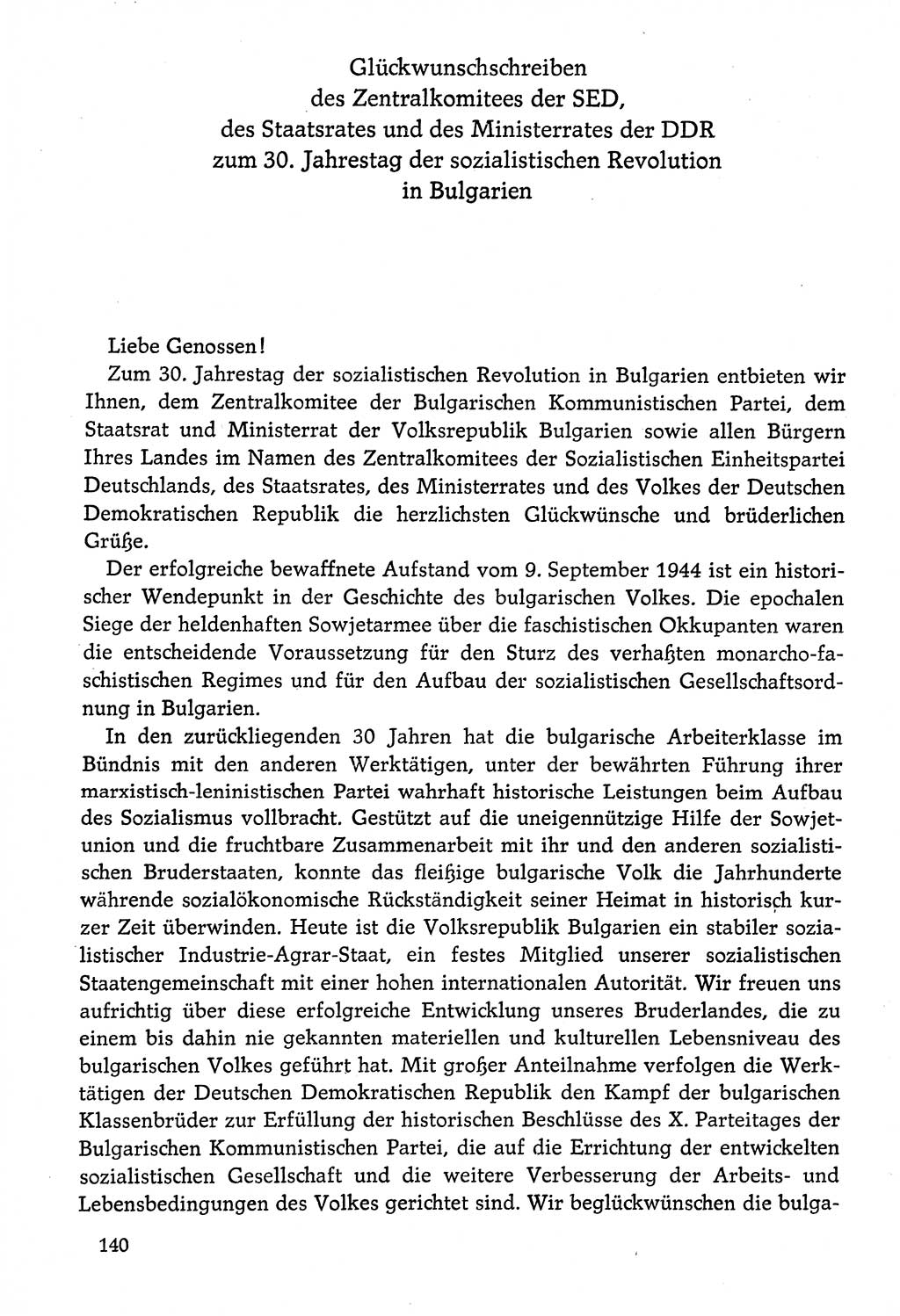 Dokumente der Sozialistischen Einheitspartei Deutschlands (SED) [Deutsche Demokratische Republik (DDR)] 1974-1975, Seite 140 (Dok. SED DDR 1978, Bd. ⅩⅤ, S. 140)