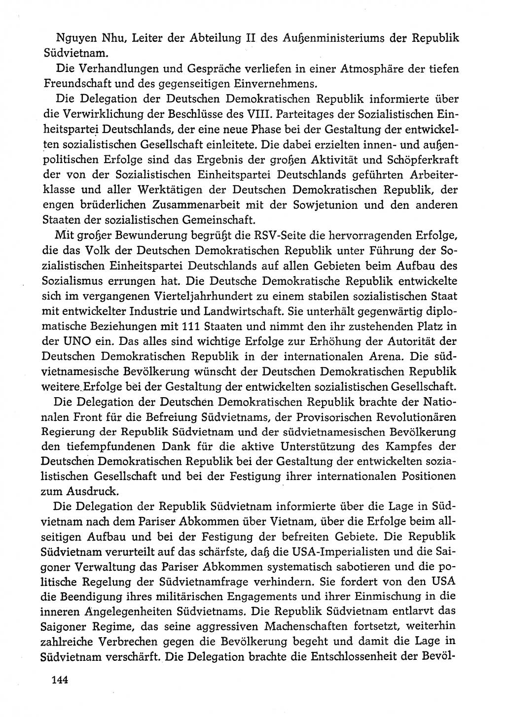Dokumente der Sozialistischen Einheitspartei Deutschlands (SED) [Deutsche Demokratische Republik (DDR)] 1974-1975, Seite 144 (Dok. SED DDR 1978, Bd. ⅩⅤ, S. 144)