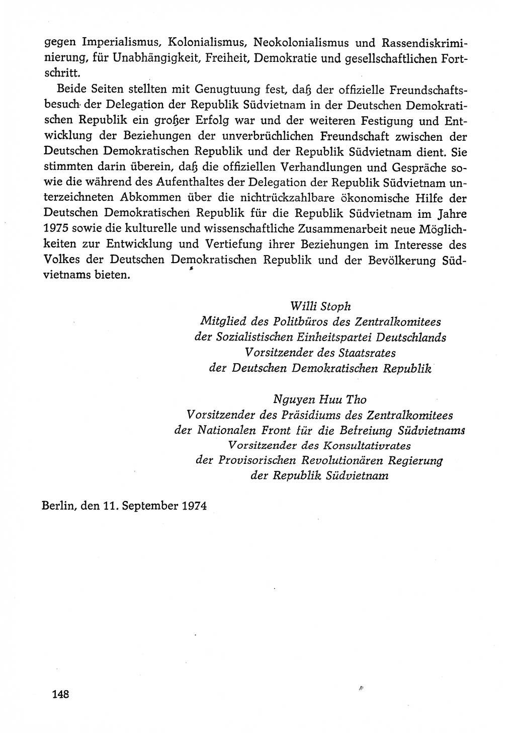 Dokumente der Sozialistischen Einheitspartei Deutschlands (SED) [Deutsche Demokratische Republik (DDR)] 1974-1975, Seite 148 (Dok. SED DDR 1978, Bd. ⅩⅤ, S. 148)