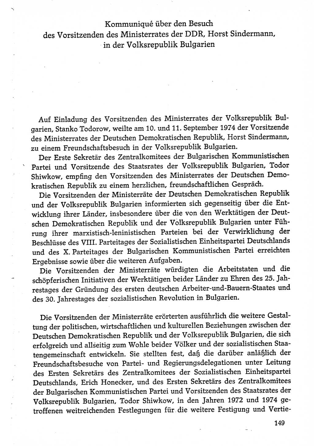 Dokumente der Sozialistischen Einheitspartei Deutschlands (SED) [Deutsche Demokratische Republik (DDR)] 1974-1975, Seite 149 (Dok. SED DDR 1978, Bd. ⅩⅤ, S. 149)