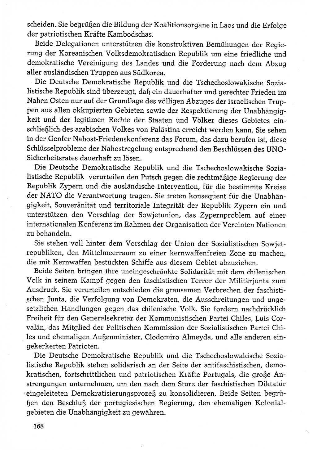 Dokumente der Sozialistischen Einheitspartei Deutschlands (SED) [Deutsche Demokratische Republik (DDR)] 1974-1975, Seite 168 (Dok. SED DDR 1978, Bd. ⅩⅤ, S. 168)