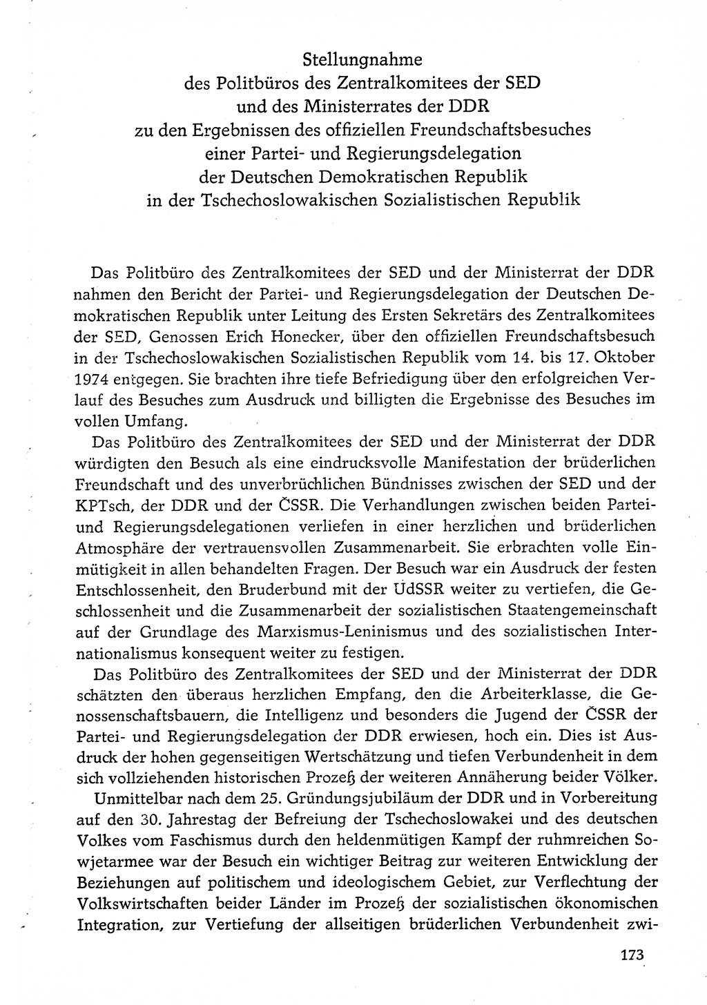 Dokumente der Sozialistischen Einheitspartei Deutschlands (SED) [Deutsche Demokratische Republik (DDR)] 1974-1975, Seite 173 (Dok. SED DDR 1978, Bd. ⅩⅤ, S. 173)