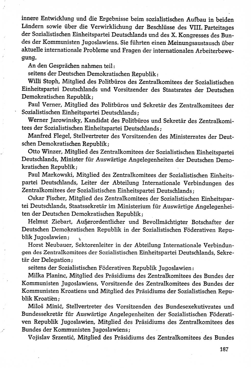 Dokumente der Sozialistischen Einheitspartei Deutschlands (SED) [Deutsche Demokratische Republik (DDR)] 1974-1975, Seite 187 (Dok. SED DDR 1978, Bd. ⅩⅤ, S. 187)