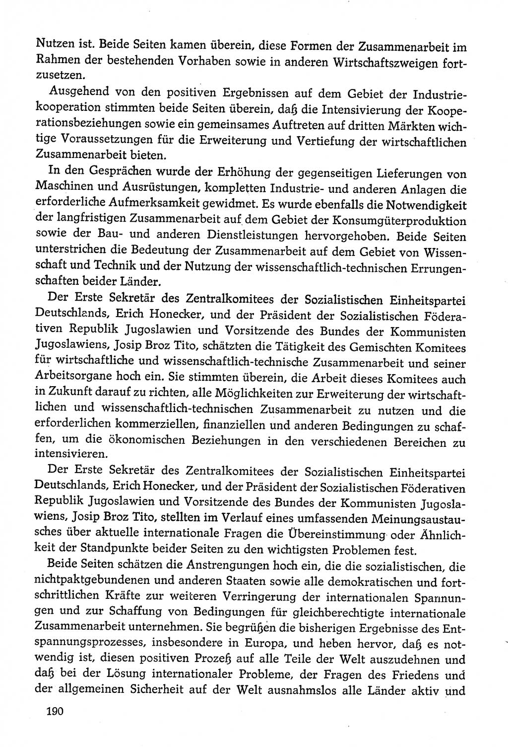 Dokumente der Sozialistischen Einheitspartei Deutschlands (SED) [Deutsche Demokratische Republik (DDR)] 1974-1975, Seite 190 (Dok. SED DDR 1978, Bd. ⅩⅤ, S. 190)