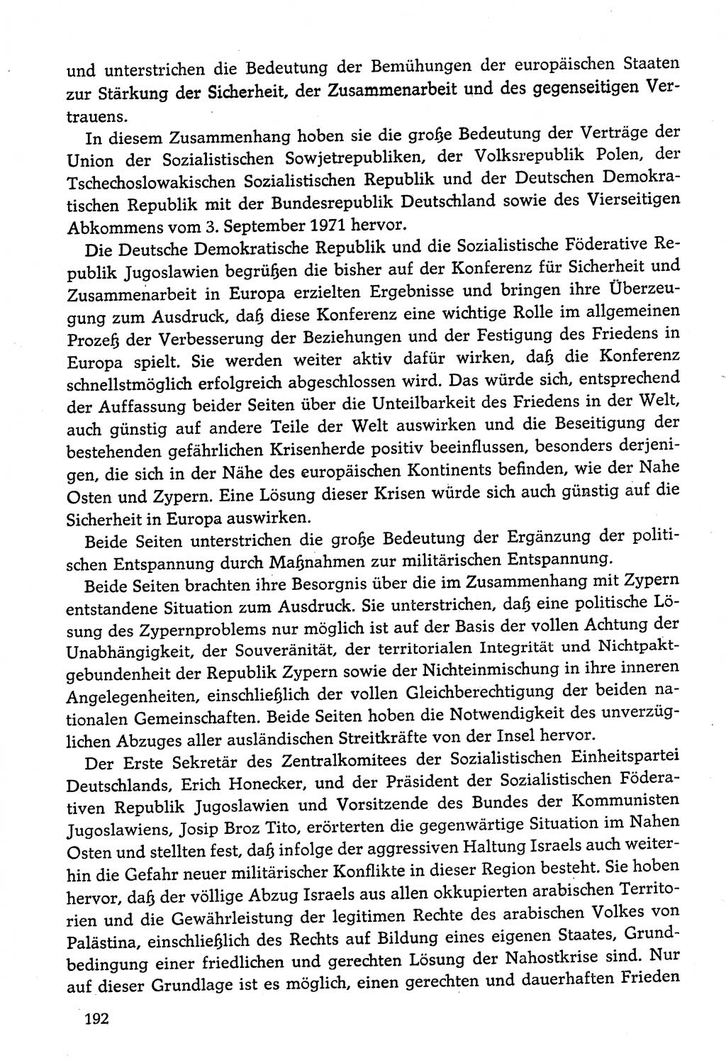 Dokumente der Sozialistischen Einheitspartei Deutschlands (SED) [Deutsche Demokratische Republik (DDR)] 1974-1975, Seite 192 (Dok. SED DDR 1978, Bd. ⅩⅤ, S. 192)