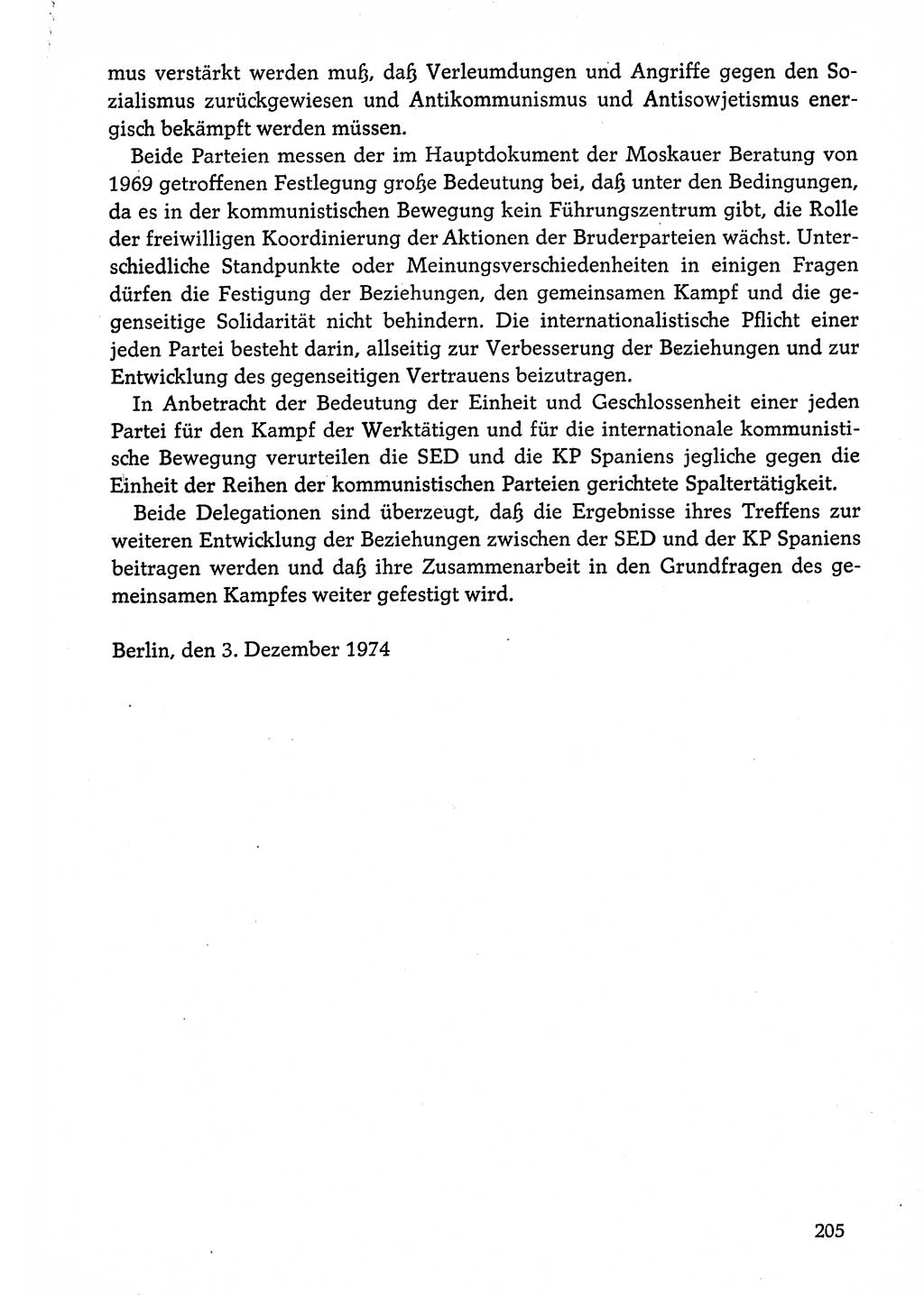 Dokumente der Sozialistischen Einheitspartei Deutschlands (SED) [Deutsche Demokratische Republik (DDR)] 1974-1975, Seite 205 (Dok. SED DDR 1978, Bd. ⅩⅤ, S. 205)