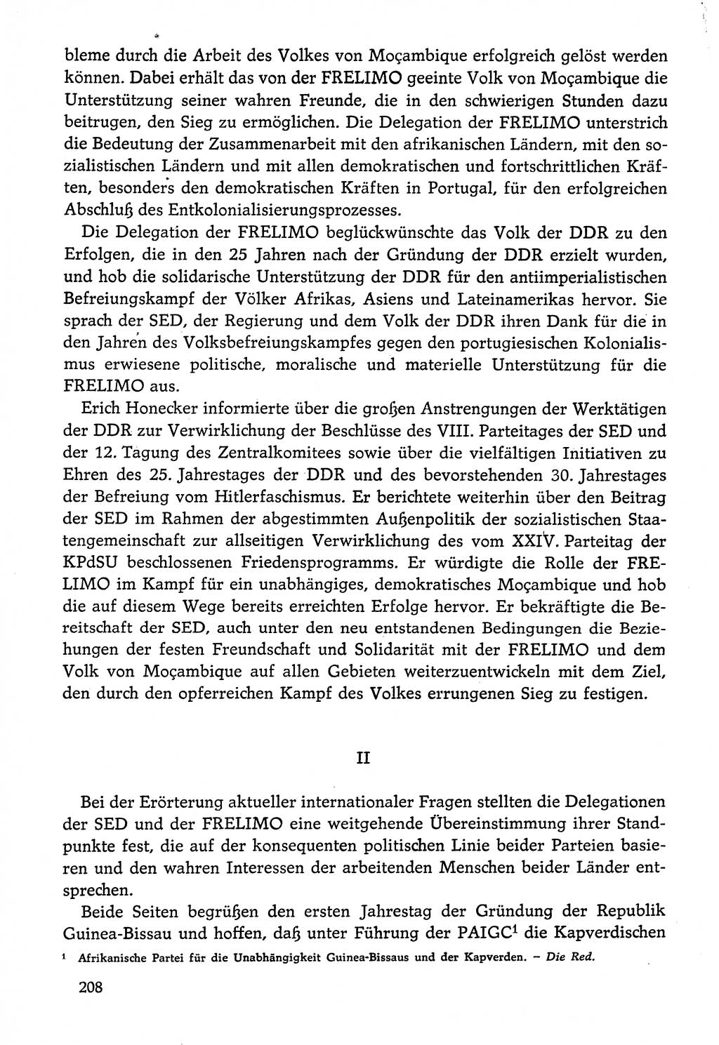 Dokumente der Sozialistischen Einheitspartei Deutschlands (SED) [Deutsche Demokratische Republik (DDR)] 1974-1975, Seite 208 (Dok. SED DDR 1978, Bd. ⅩⅤ, S. 208)