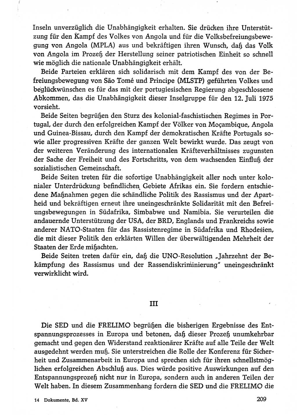 Dokumente der Sozialistischen Einheitspartei Deutschlands (SED) [Deutsche Demokratische Republik (DDR)] 1974-1975, Seite 209 (Dok. SED DDR 1978, Bd. ⅩⅤ, S. 209)