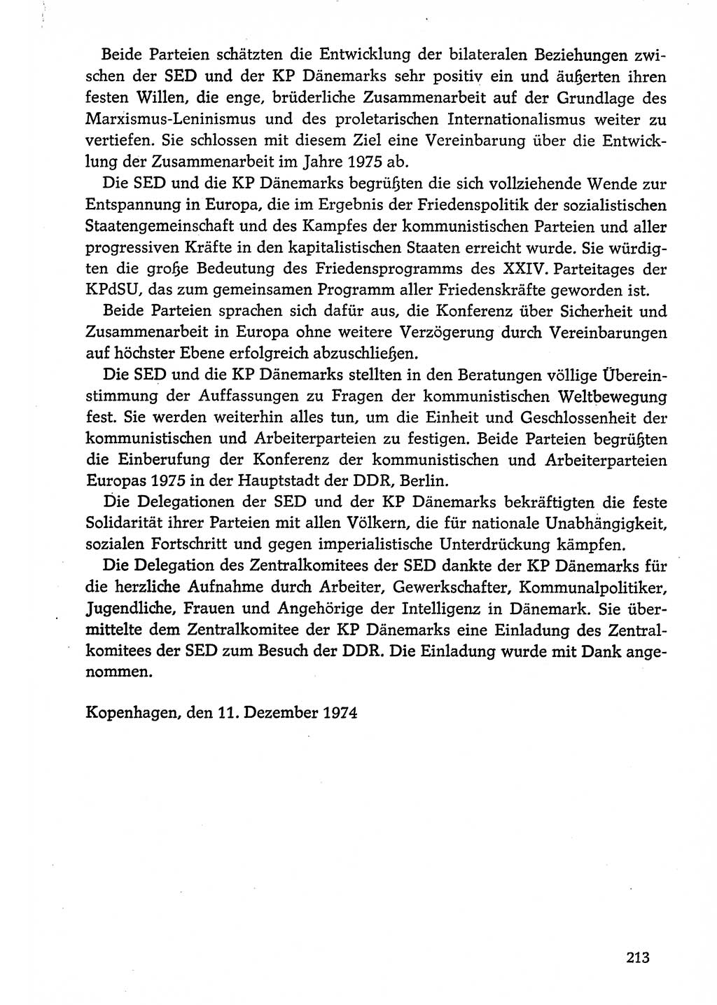 Dokumente der Sozialistischen Einheitspartei Deutschlands (SED) [Deutsche Demokratische Republik (DDR)] 1974-1975, Seite 213 (Dok. SED DDR 1978, Bd. ⅩⅤ, S. 213)