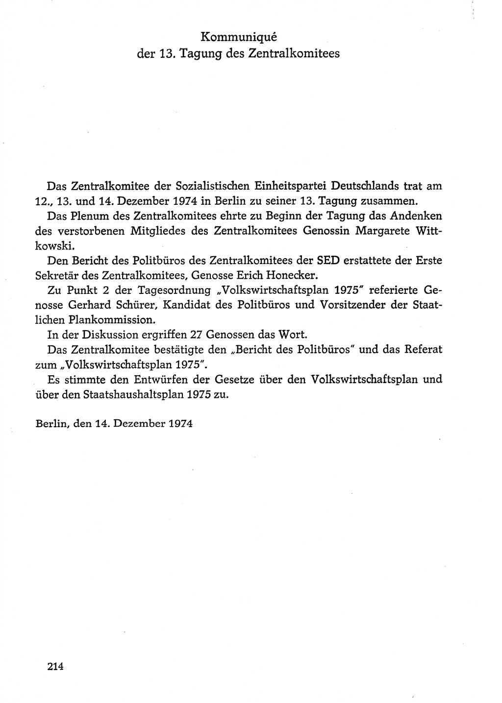 Dokumente der Sozialistischen Einheitspartei Deutschlands (SED) [Deutsche Demokratische Republik (DDR)] 1974-1975, Seite 214 (Dok. SED DDR 1978, Bd. ⅩⅤ, S. 214)