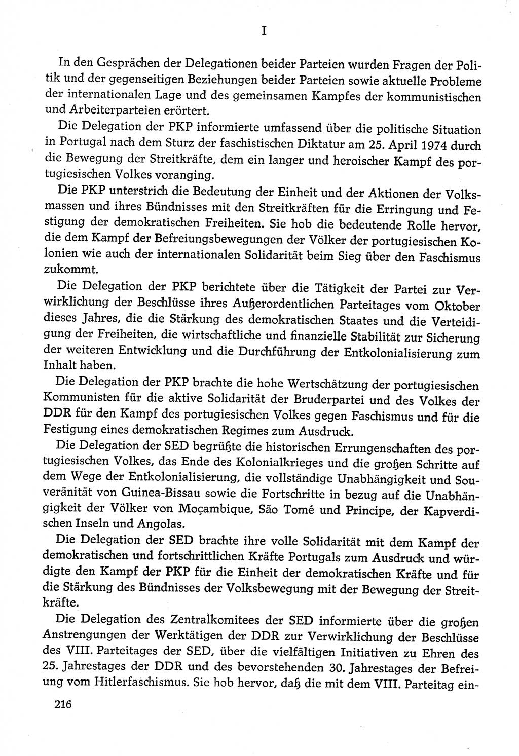 Dokumente der Sozialistischen Einheitspartei Deutschlands (SED) [Deutsche Demokratische Republik (DDR)] 1974-1975, Seite 216 (Dok. SED DDR 1978, Bd. ⅩⅤ, S. 216)