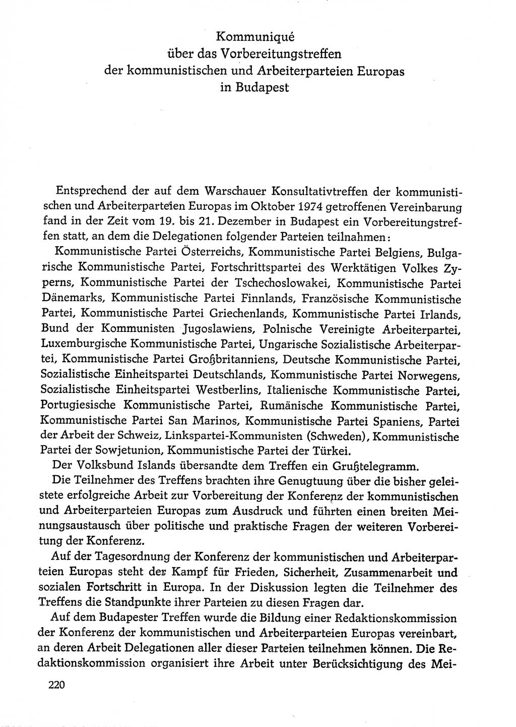 Dokumente der Sozialistischen Einheitspartei Deutschlands (SED) [Deutsche Demokratische Republik (DDR)] 1974-1975, Seite 220 (Dok. SED DDR 1978, Bd. ⅩⅤ, S. 220)