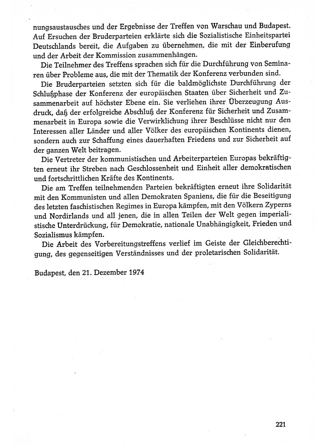 Dokumente der Sozialistischen Einheitspartei Deutschlands (SED) [Deutsche Demokratische Republik (DDR)] 1974-1975, Seite 221 (Dok. SED DDR 1978, Bd. ⅩⅤ, S. 221)