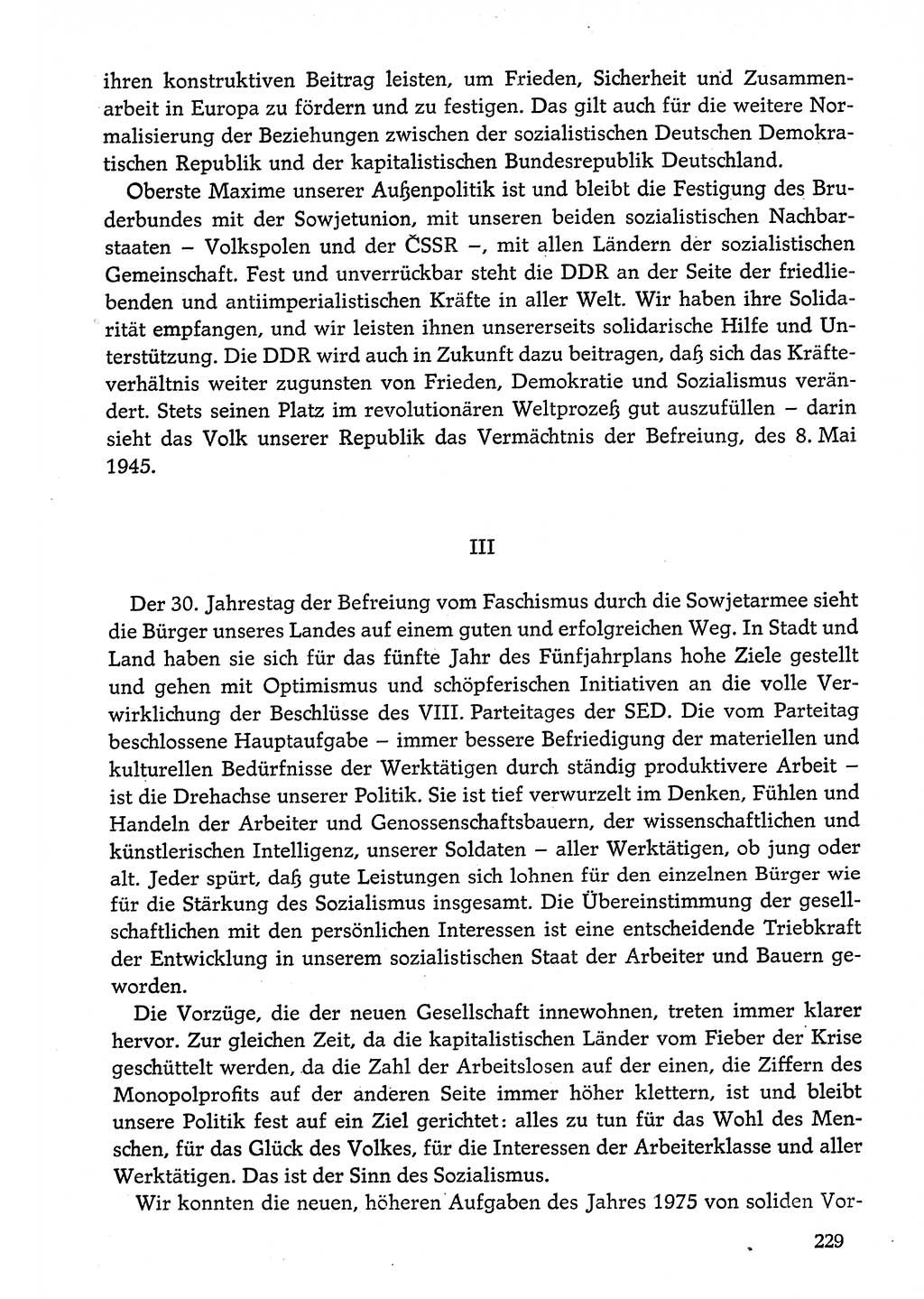 Dokumente der Sozialistischen Einheitspartei Deutschlands (SED) [Deutsche Demokratische Republik (DDR)] 1974-1975, Seite 229 (Dok. SED DDR 1978, Bd. ⅩⅤ, S. 229)