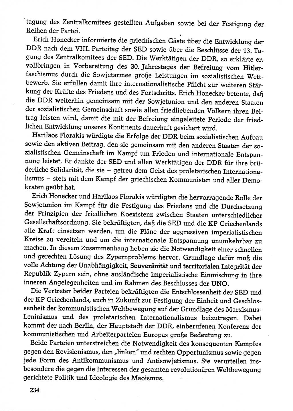 Dokumente der Sozialistischen Einheitspartei Deutschlands (SED) [Deutsche Demokratische Republik (DDR)] 1974-1975, Seite 234 (Dok. SED DDR 1978, Bd. ⅩⅤ, S. 234)