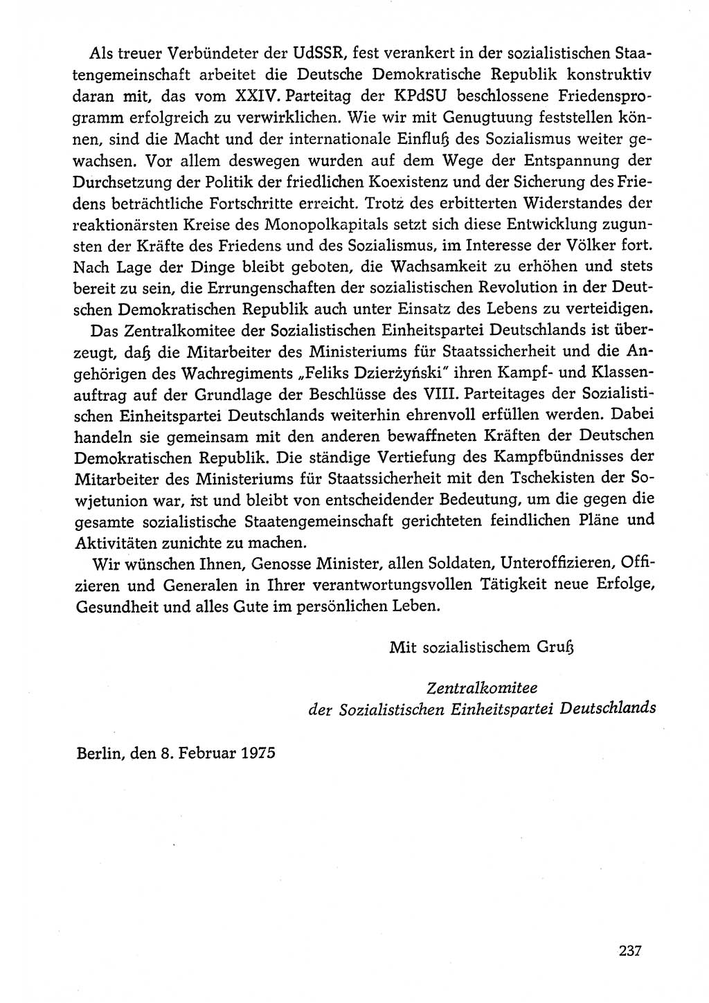 Dokumente der Sozialistischen Einheitspartei Deutschlands (SED) [Deutsche Demokratische Republik (DDR)] 1974-1975, Seite 237 (Dok. SED DDR 1978, Bd. ⅩⅤ, S. 237)