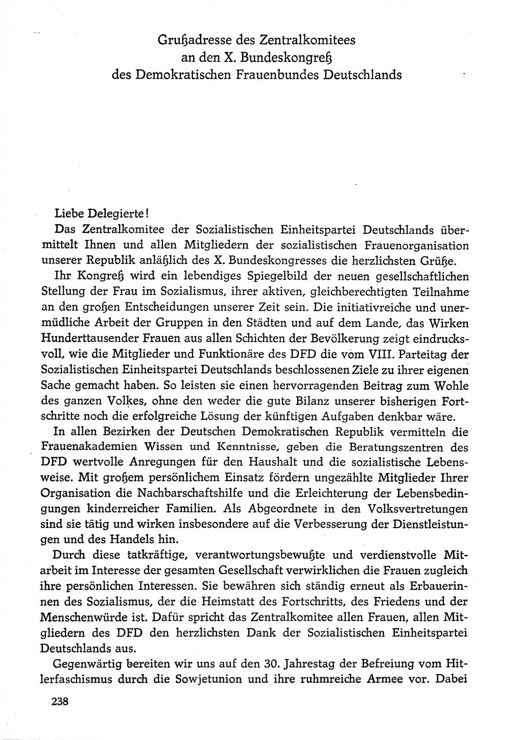 Dokumente der Sozialistischen Einheitspartei Deutschlands (SED) [Deutsche Demokratische Republik (DDR)] 1974-1975, Seite 238 (Dok. SED DDR 1978, Bd. ⅩⅤ, S. 238)