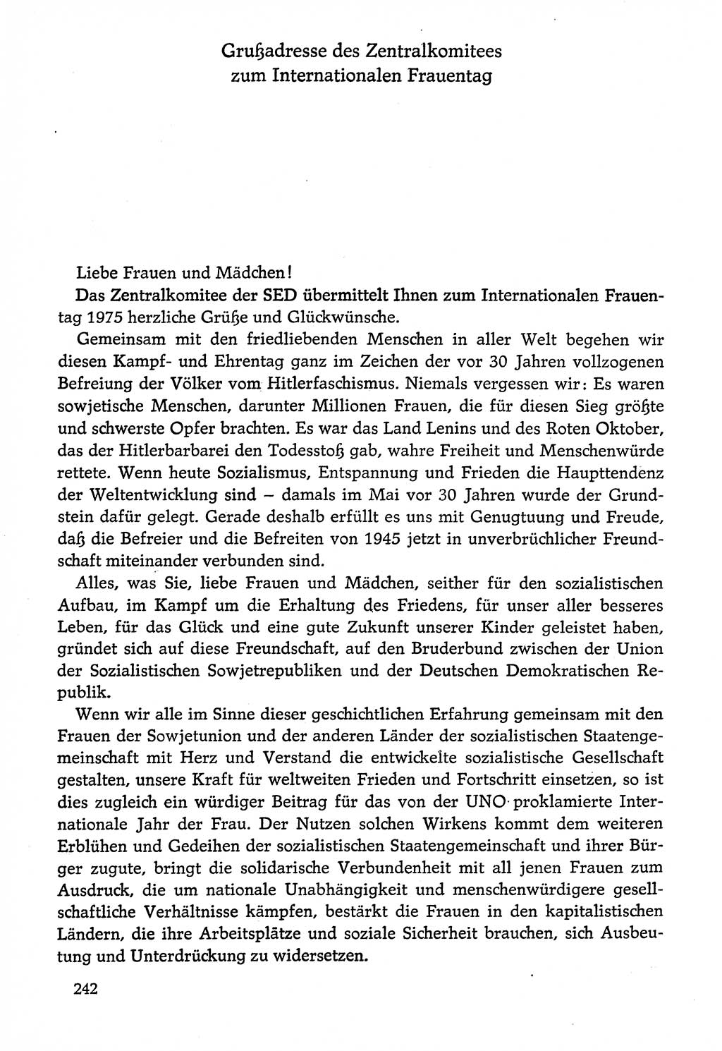 Dokumente der Sozialistischen Einheitspartei Deutschlands (SED) [Deutsche Demokratische Republik (DDR)] 1974-1975, Seite 242 (Dok. SED DDR 1978, Bd. ⅩⅤ, S. 242)