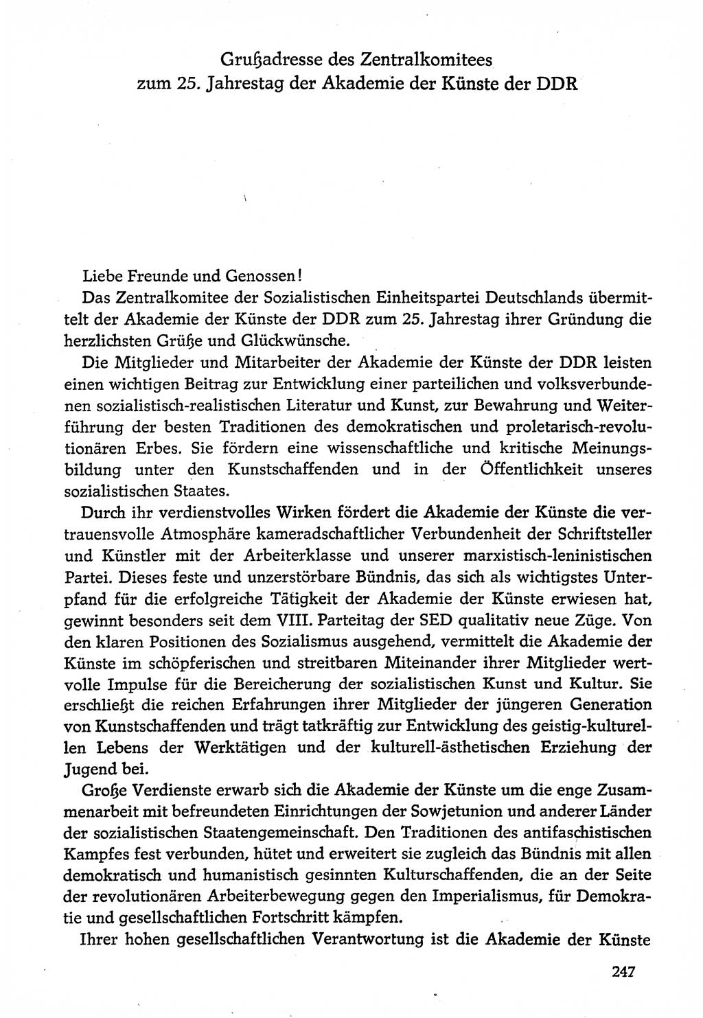 Dokumente der Sozialistischen Einheitspartei Deutschlands (SED) [Deutsche Demokratische Republik (DDR)] 1974-1975, Seite 247 (Dok. SED DDR 1978, Bd. ⅩⅤ, S. 247)