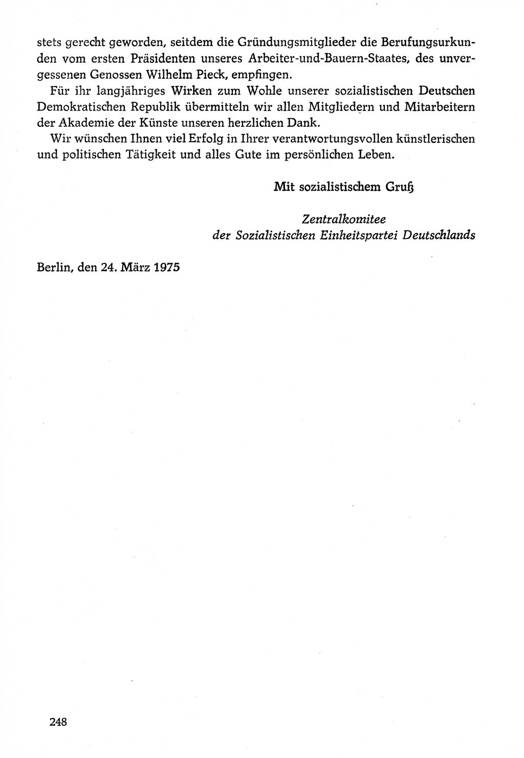 Dokumente der Sozialistischen Einheitspartei Deutschlands (SED) [Deutsche Demokratische Republik (DDR)] 1974-1975, Seite 248 (Dok. SED DDR 1978, Bd. ⅩⅤ, S. 248)