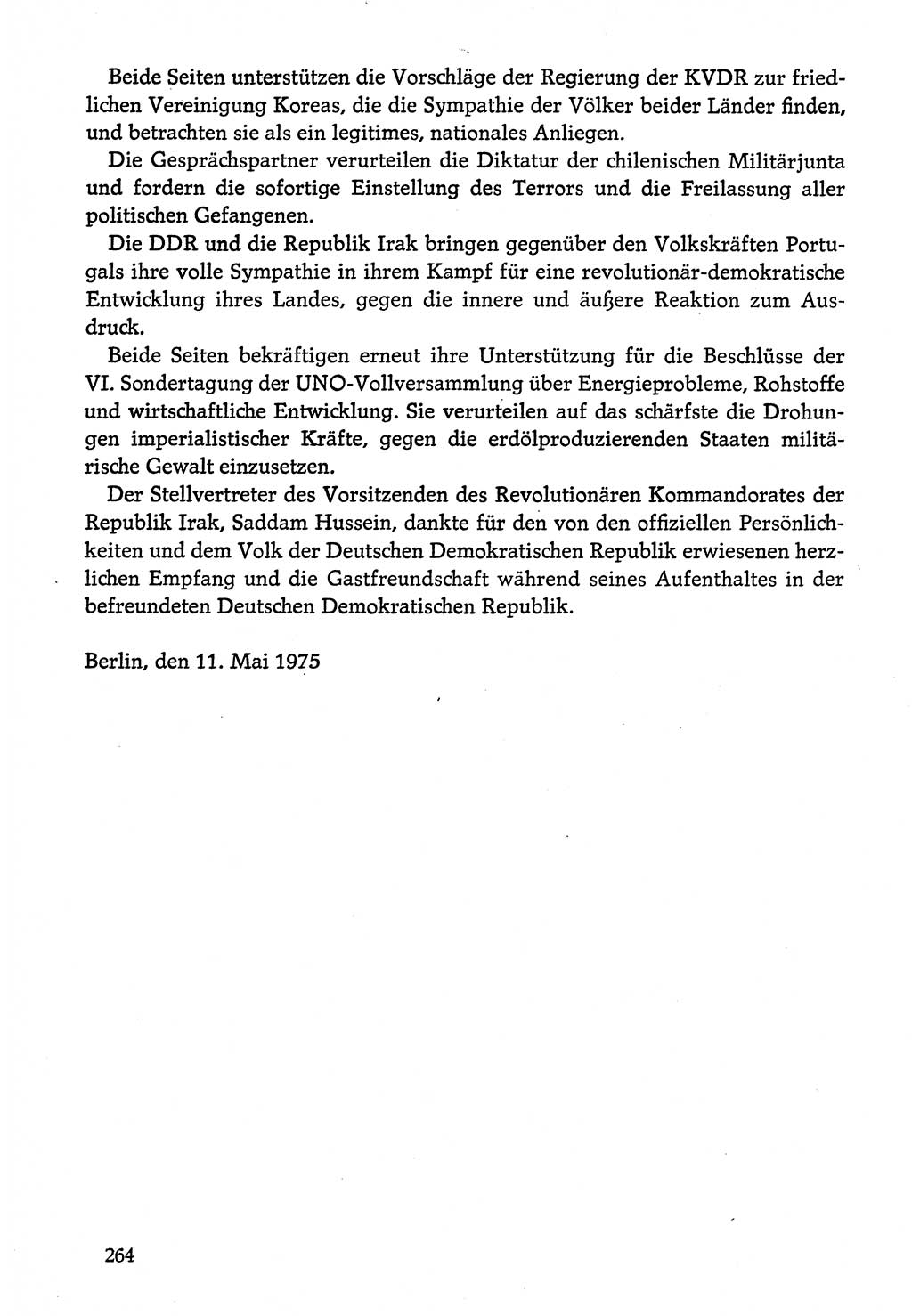 Dokumente der Sozialistischen Einheitspartei Deutschlands (SED) [Deutsche Demokratische Republik (DDR)] 1974-1975, Seite 264 (Dok. SED DDR 1978, Bd. ⅩⅤ, S. 264)