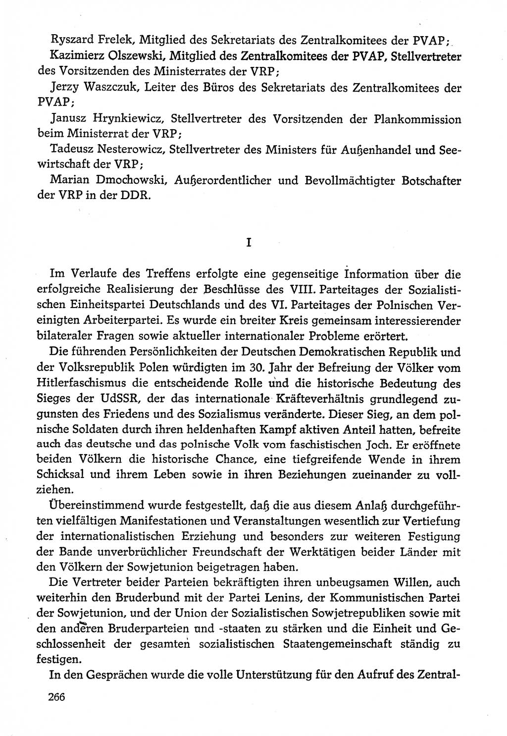 Dokumente der Sozialistischen Einheitspartei Deutschlands (SED) [Deutsche Demokratische Republik (DDR)] 1974-1975, Seite 266 (Dok. SED DDR 1978, Bd. ⅩⅤ, S. 266)