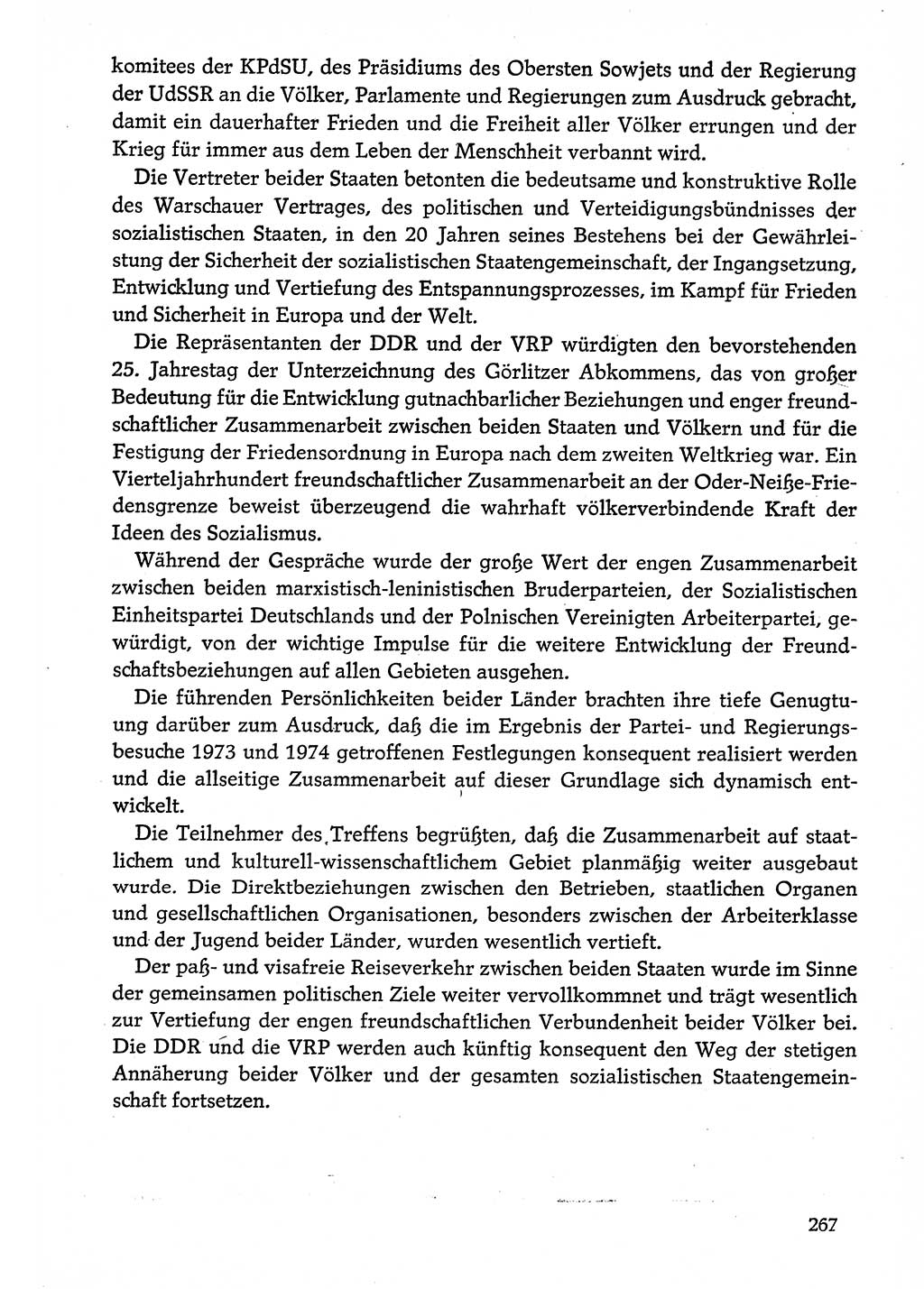 Dokumente der Sozialistischen Einheitspartei Deutschlands (SED) [Deutsche Demokratische Republik (DDR)] 1974-1975, Seite 267 (Dok. SED DDR 1978, Bd. ⅩⅤ, S. 267)