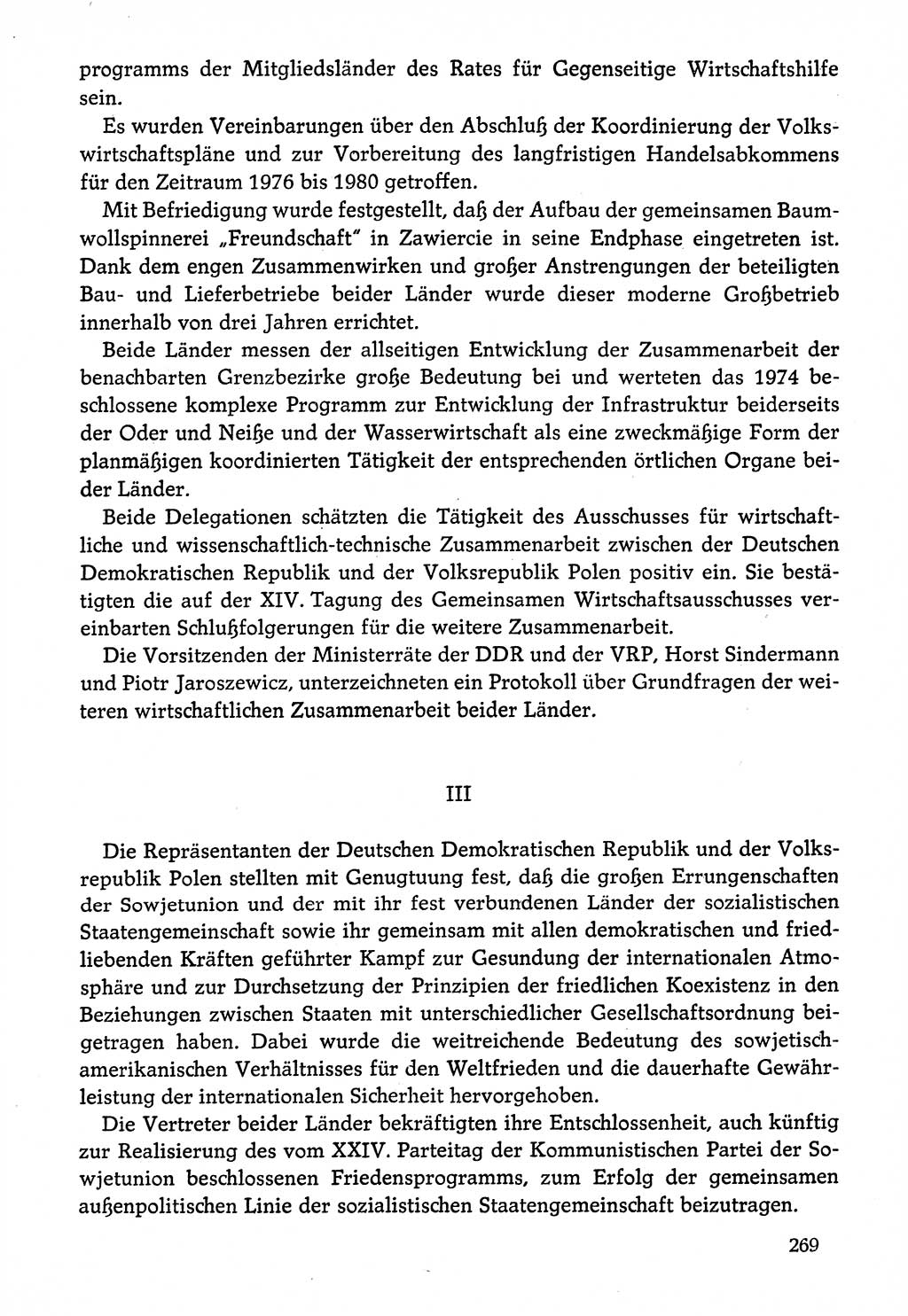 Dokumente der Sozialistischen Einheitspartei Deutschlands (SED) [Deutsche Demokratische Republik (DDR)] 1974-1975, Seite 269 (Dok. SED DDR 1978, Bd. ⅩⅤ, S. 269)