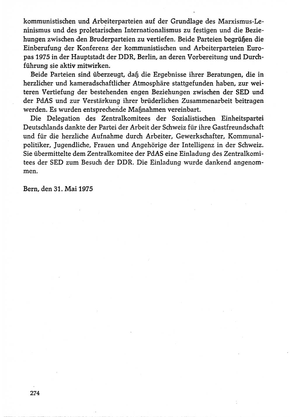 Dokumente der Sozialistischen Einheitspartei Deutschlands (SED) [Deutsche Demokratische Republik (DDR)] 1974-1975, Seite 274 (Dok. SED DDR 1978, Bd. ⅩⅤ, S. 274)