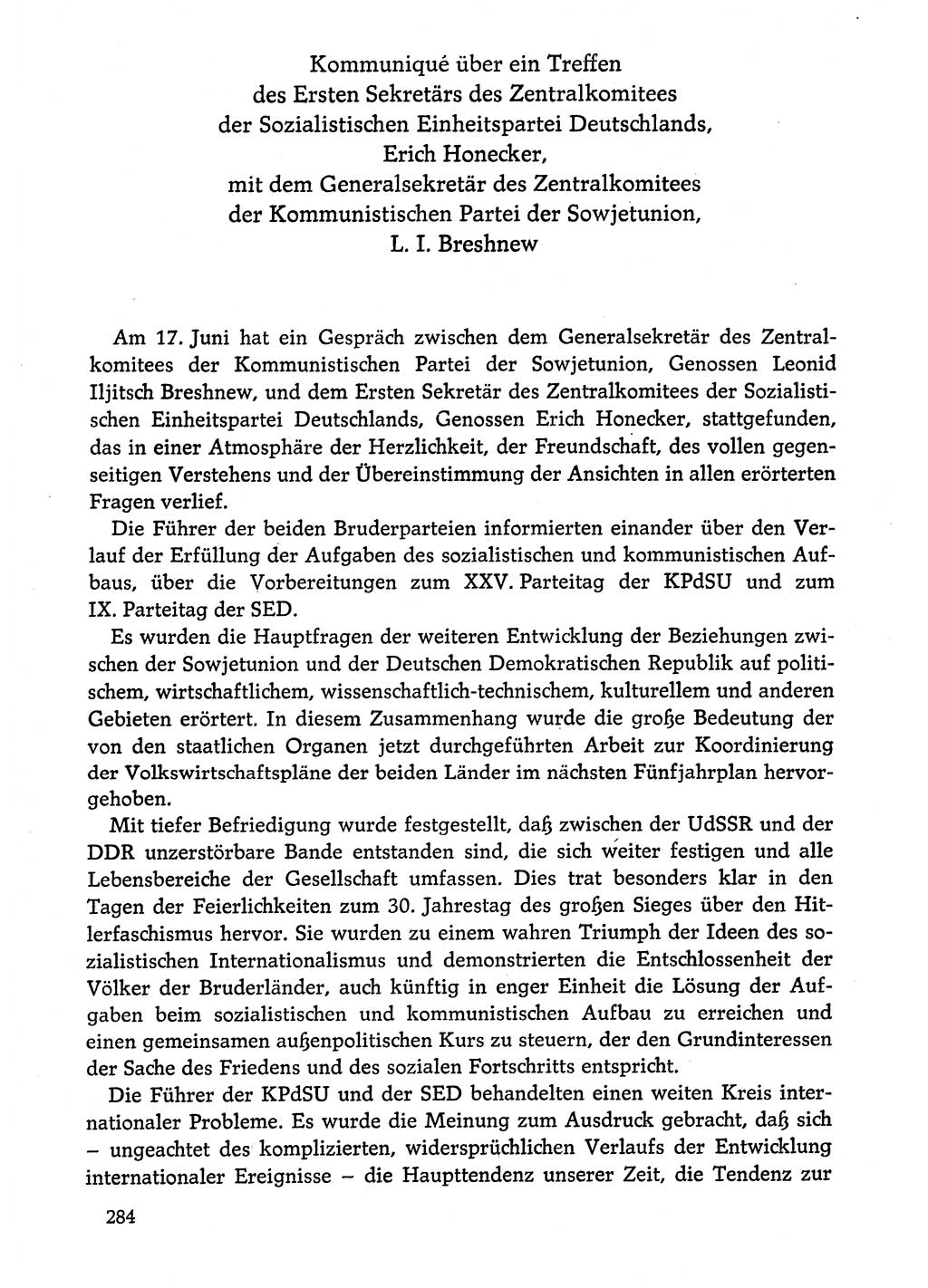 Dokumente der Sozialistischen Einheitspartei Deutschlands (SED) [Deutsche Demokratische Republik (DDR)] 1974-1975, Seite 284 (Dok. SED DDR 1978, Bd. ⅩⅤ, S. 284)
